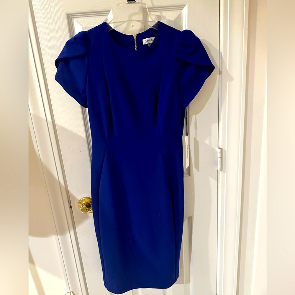 Beautiful, Blue, NWT, Calvin Klein, Size 4 Dress